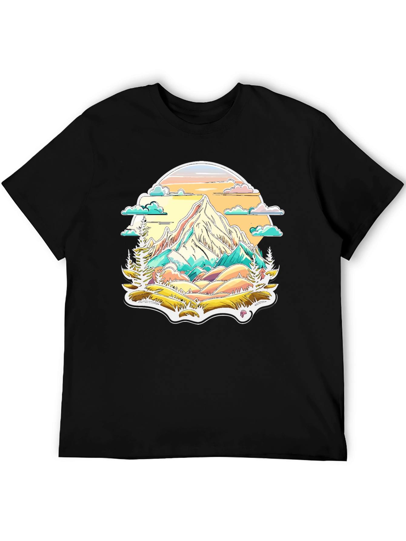 Mountain Scene Graphic Tee - Nature Lovers T-Shirt