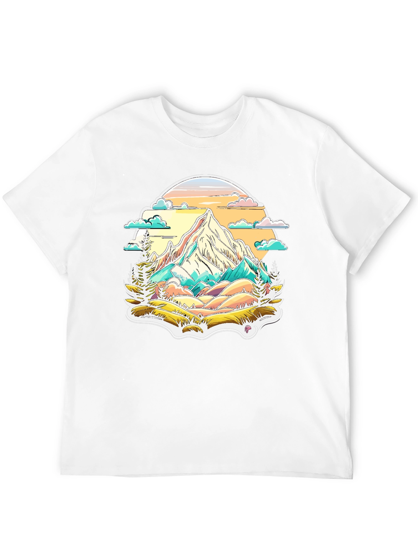 Mountain Scene Graphic Tee - Nature Lovers T-Shirt