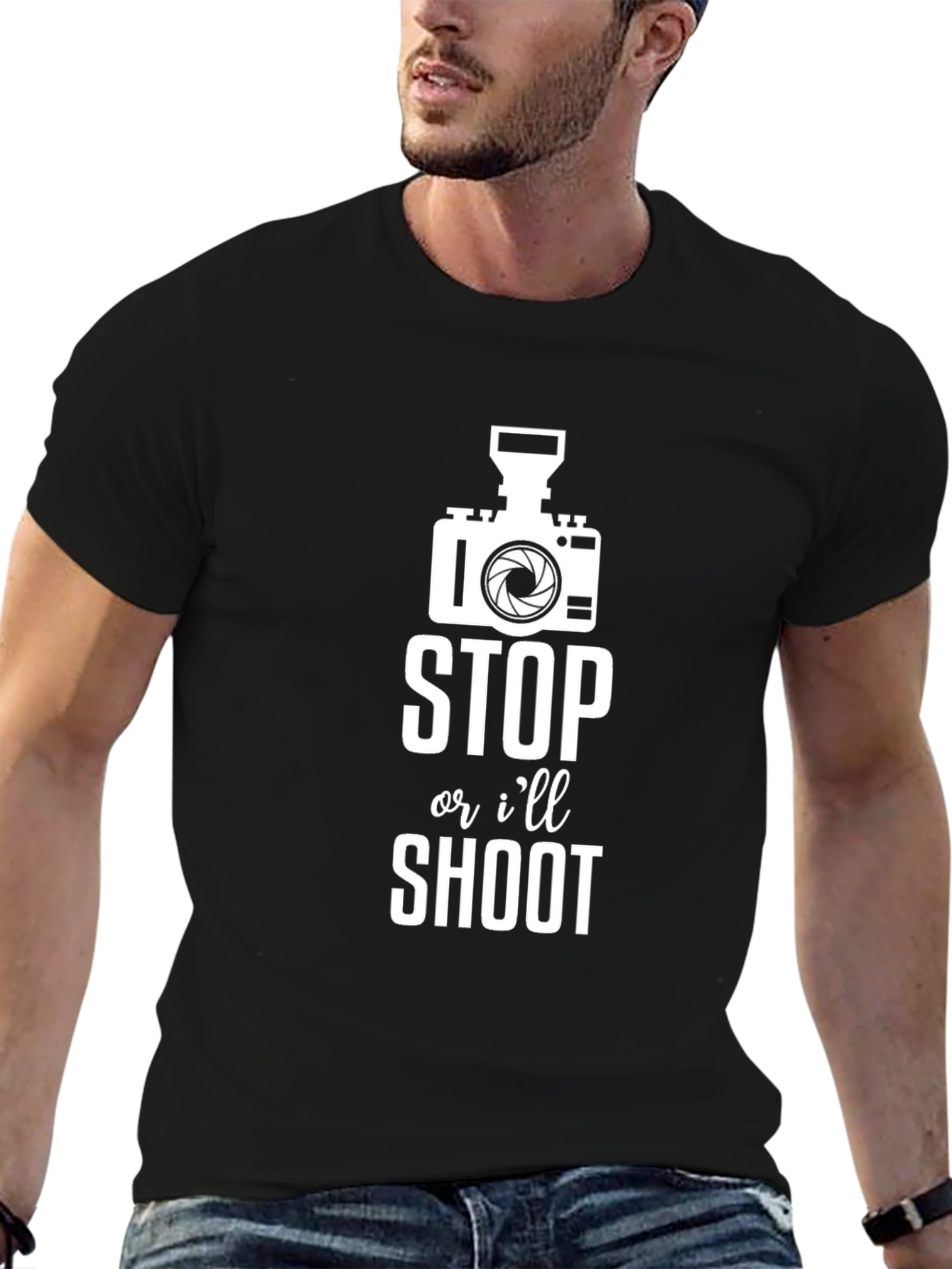 Funny Photographer T-Shirt - Stop or Ill Shoot
