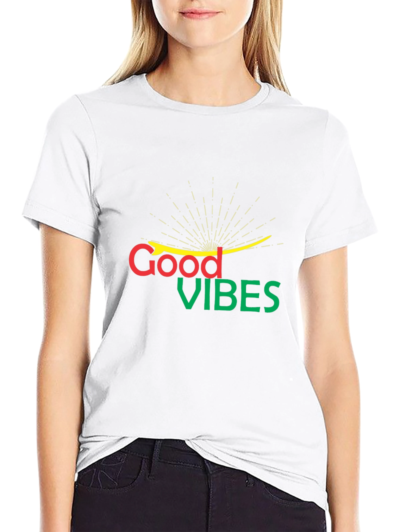 Good Vibes Graphic Black T-Shirt