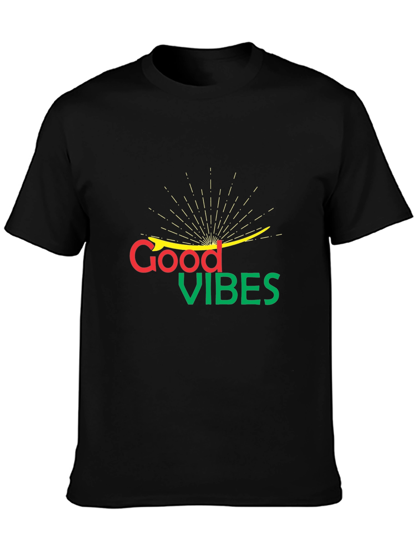 Good Vibes Graphic Black T-Shirt