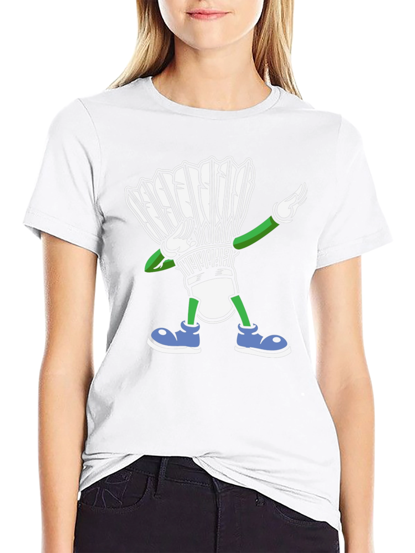Dabbing Shuttlecock T-Shirt Badminton
