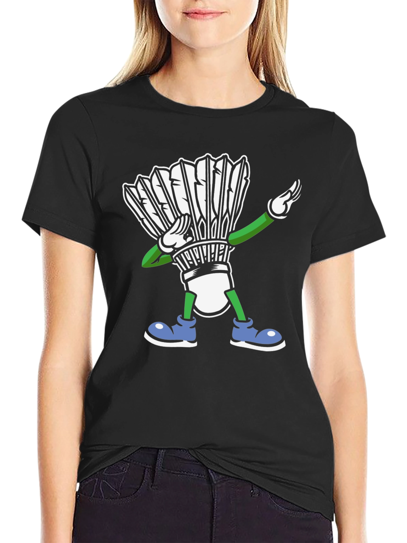 Dabbing Shuttlecock T-Shirt Badminton