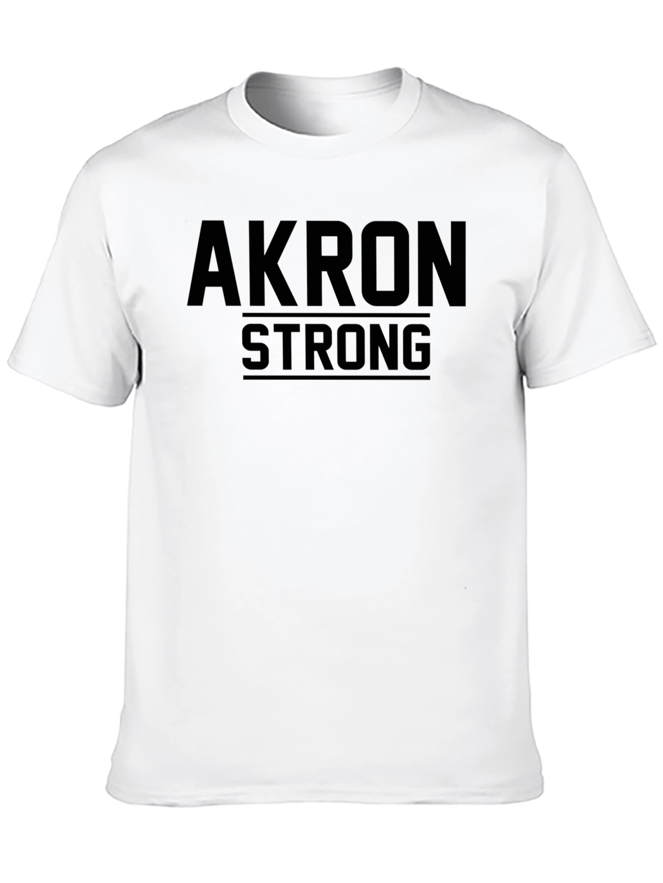 Akron Strong Graphic Tee - Solid Black Casual T-Shirt