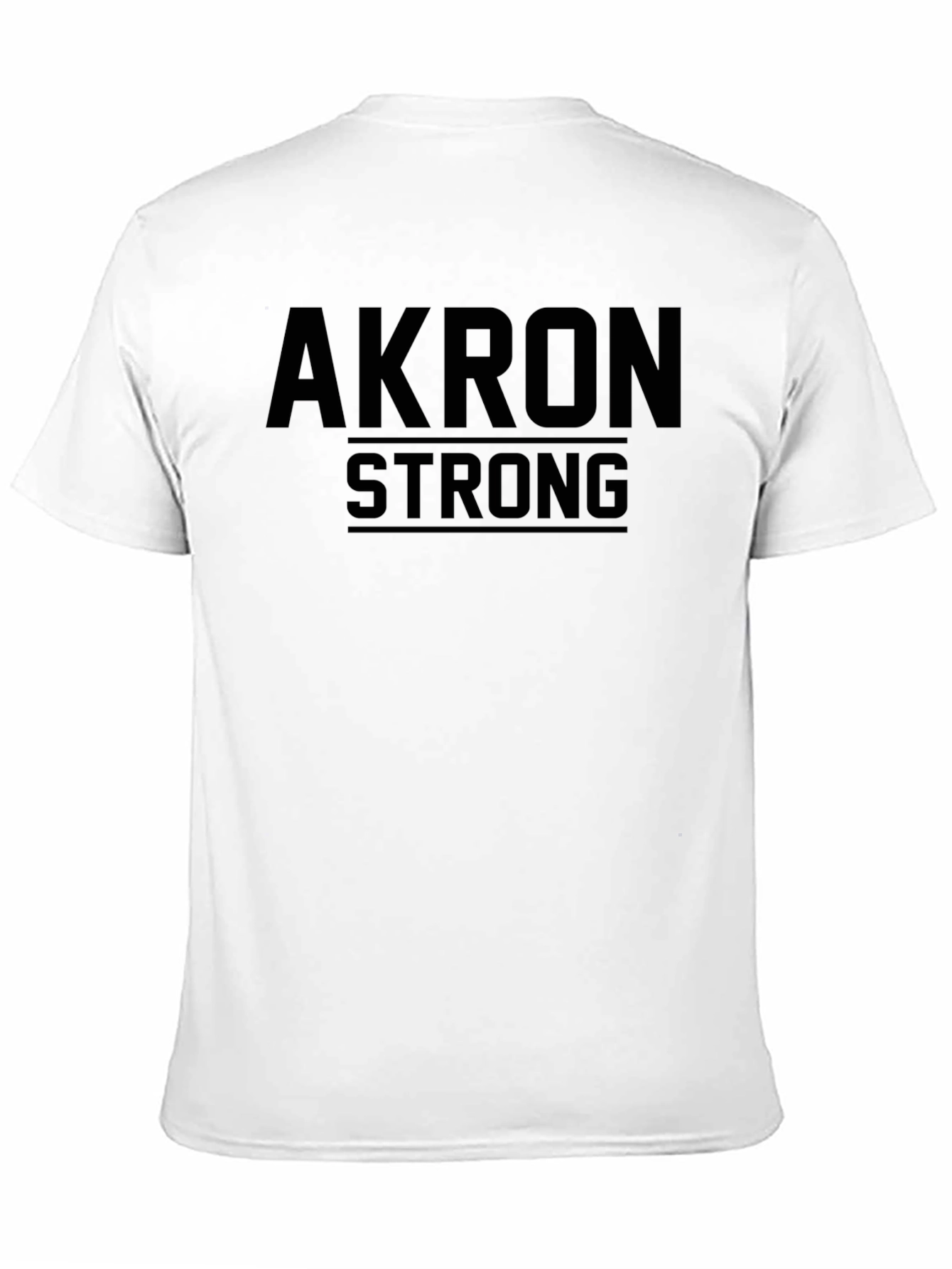 Akron Strong Graphic Tee - Solid Black Casual T-Shirt