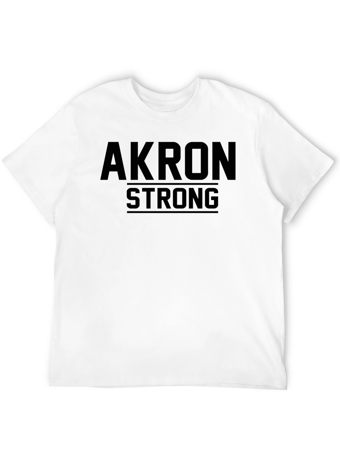 Akron Strong Graphic Tee - Solid Black Casual T-Shirt