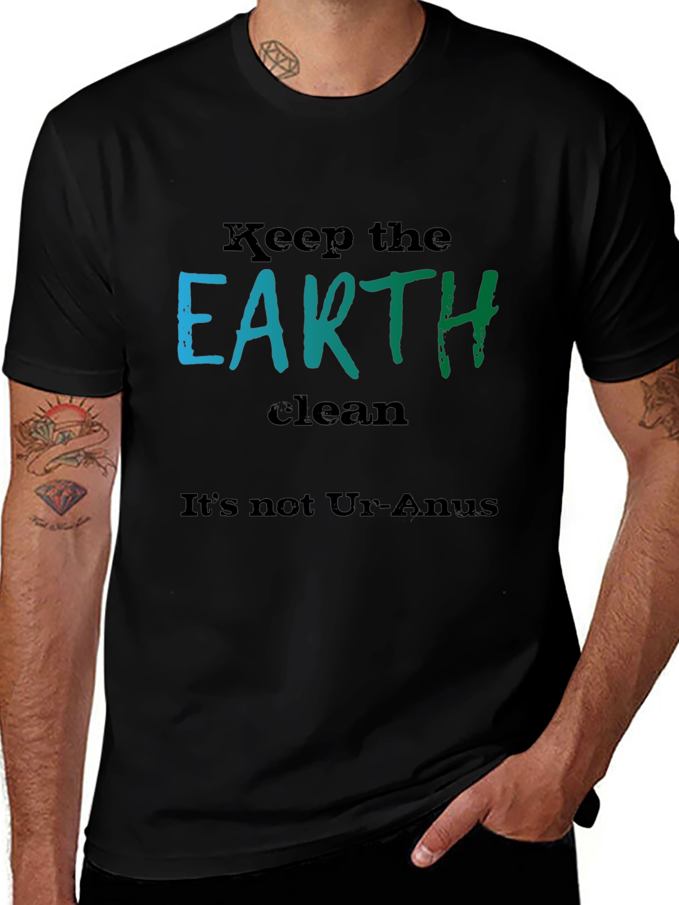 Keep the Earth Clean Black T-Shirt