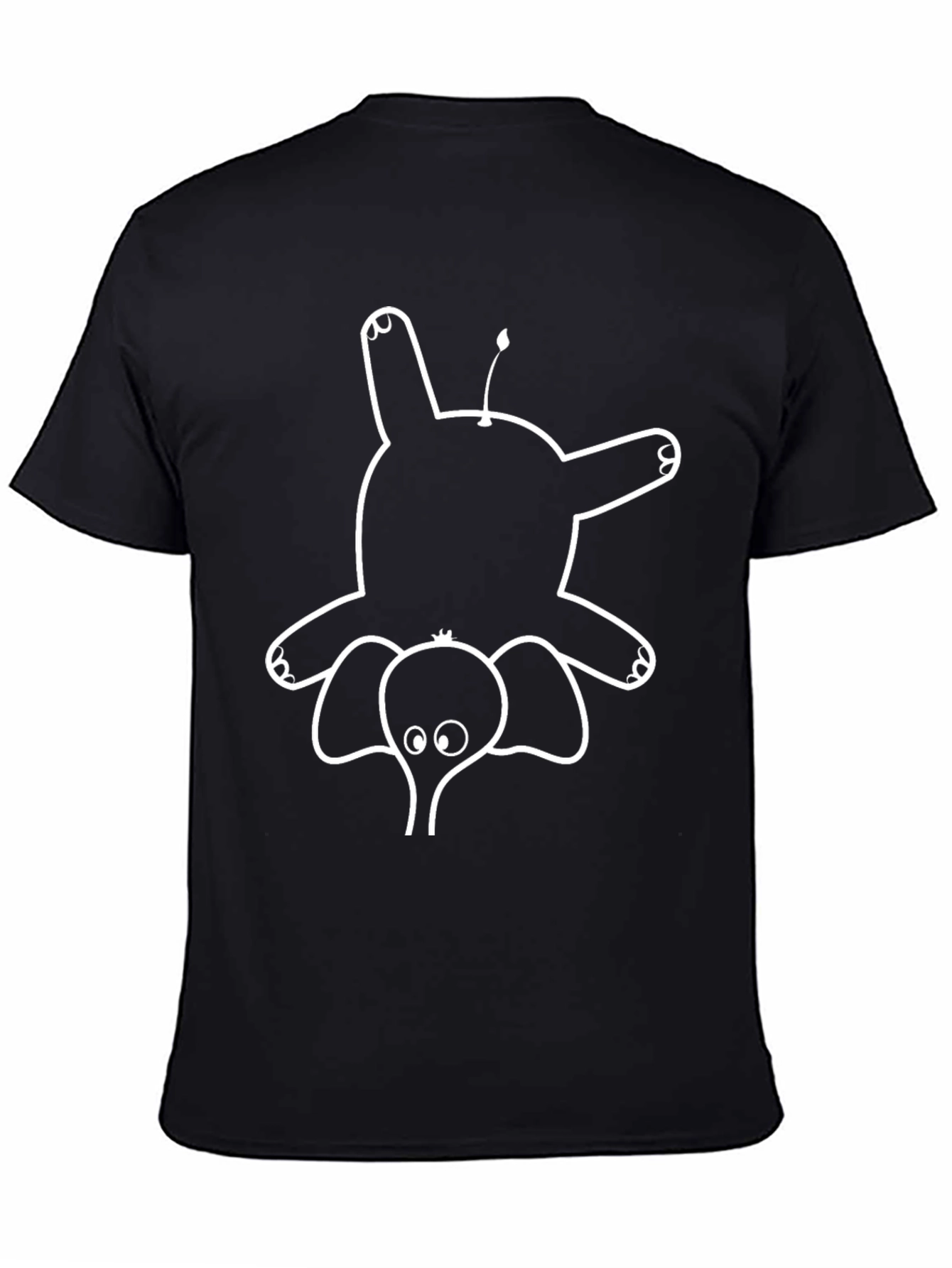 Upside Down Elephant Graphic Tee - Black