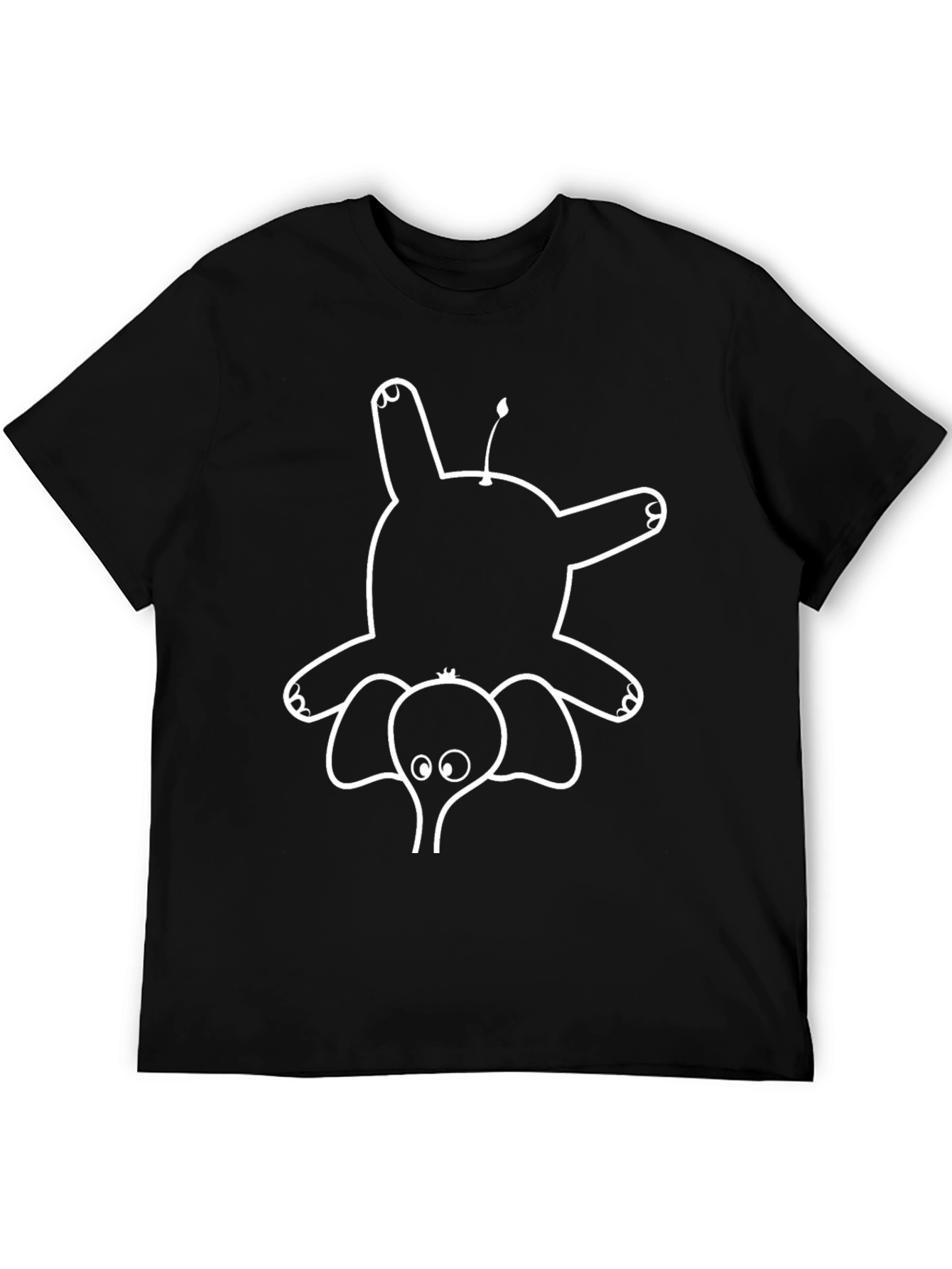 Upside Down Elephant Graphic Tee - Black