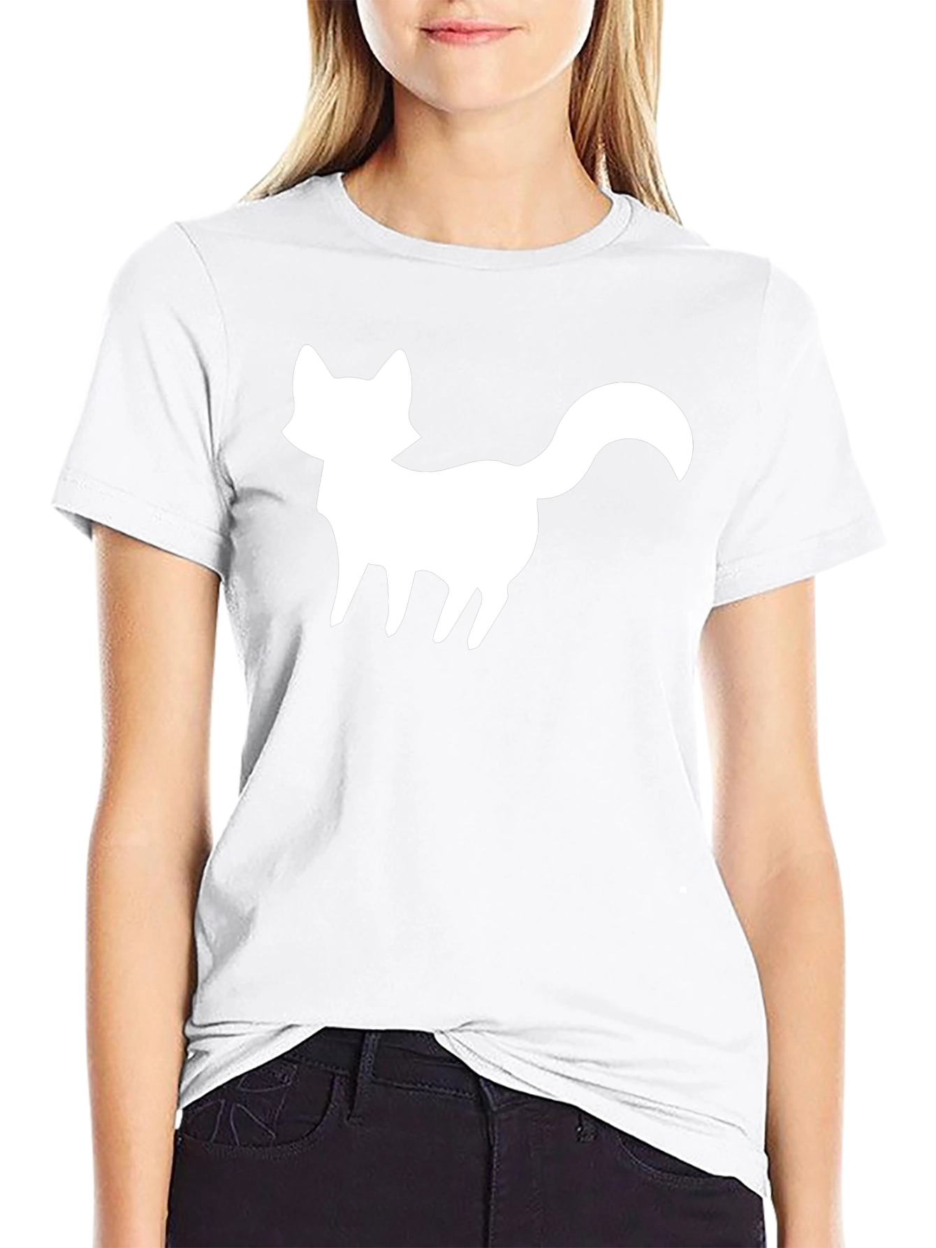Fox Silhouette Graphic Tee - Black Cotton Blend