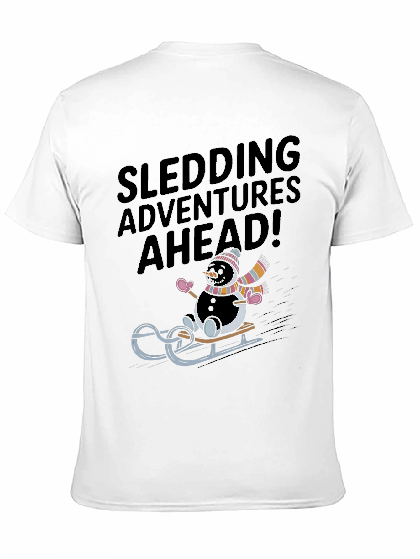 Sledding Adventures Ahead Black T-Shirt