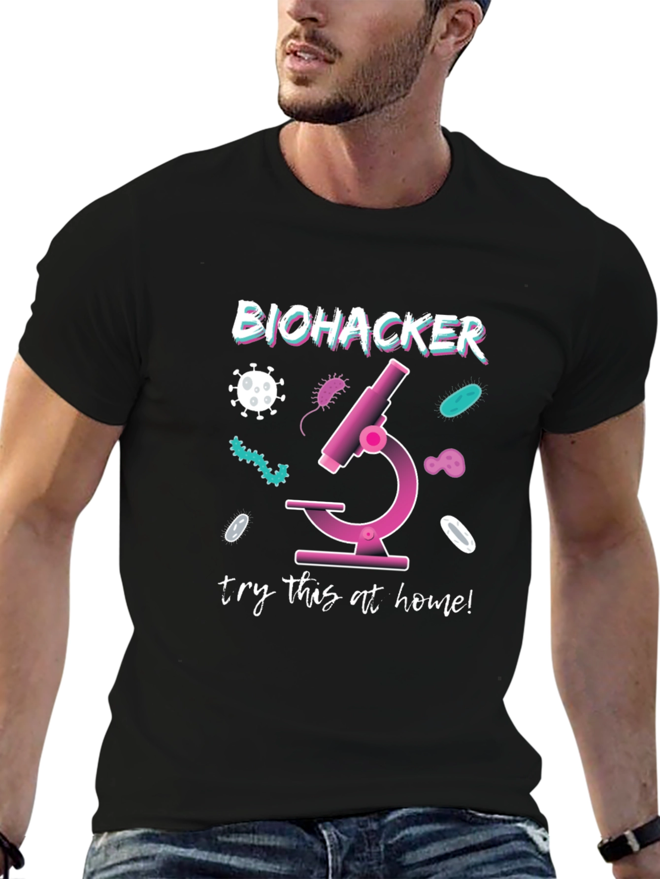 Biohacker Microscope T-Shirt - Try This at Home!