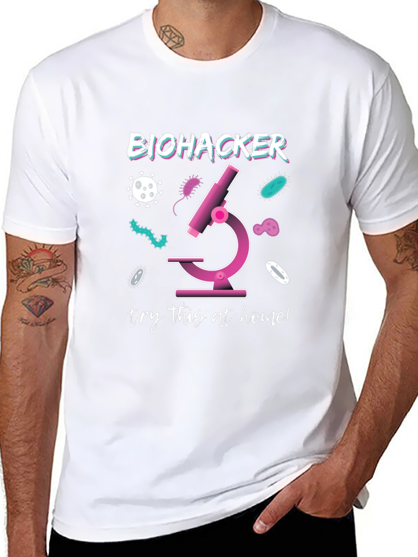 Biohacker Microscope T-Shirt - Try This at Home!