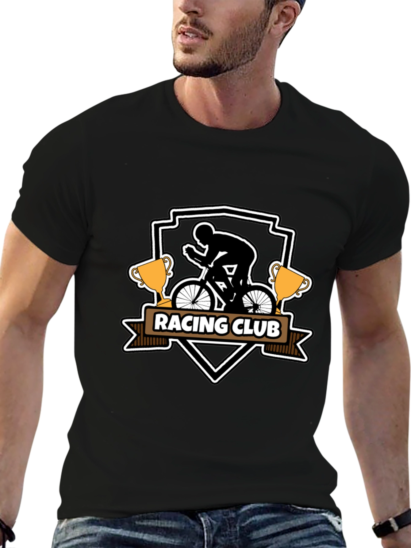 Mens Black Racing Club Graphic Tee