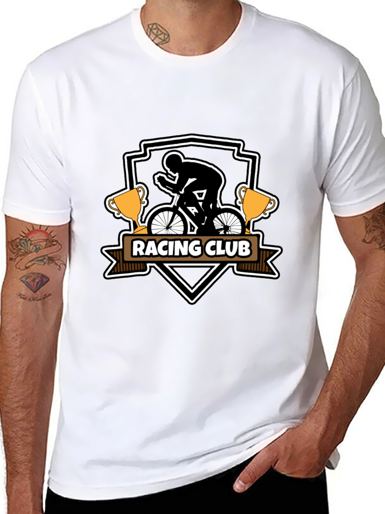 Mens Black Racing Club Graphic Tee