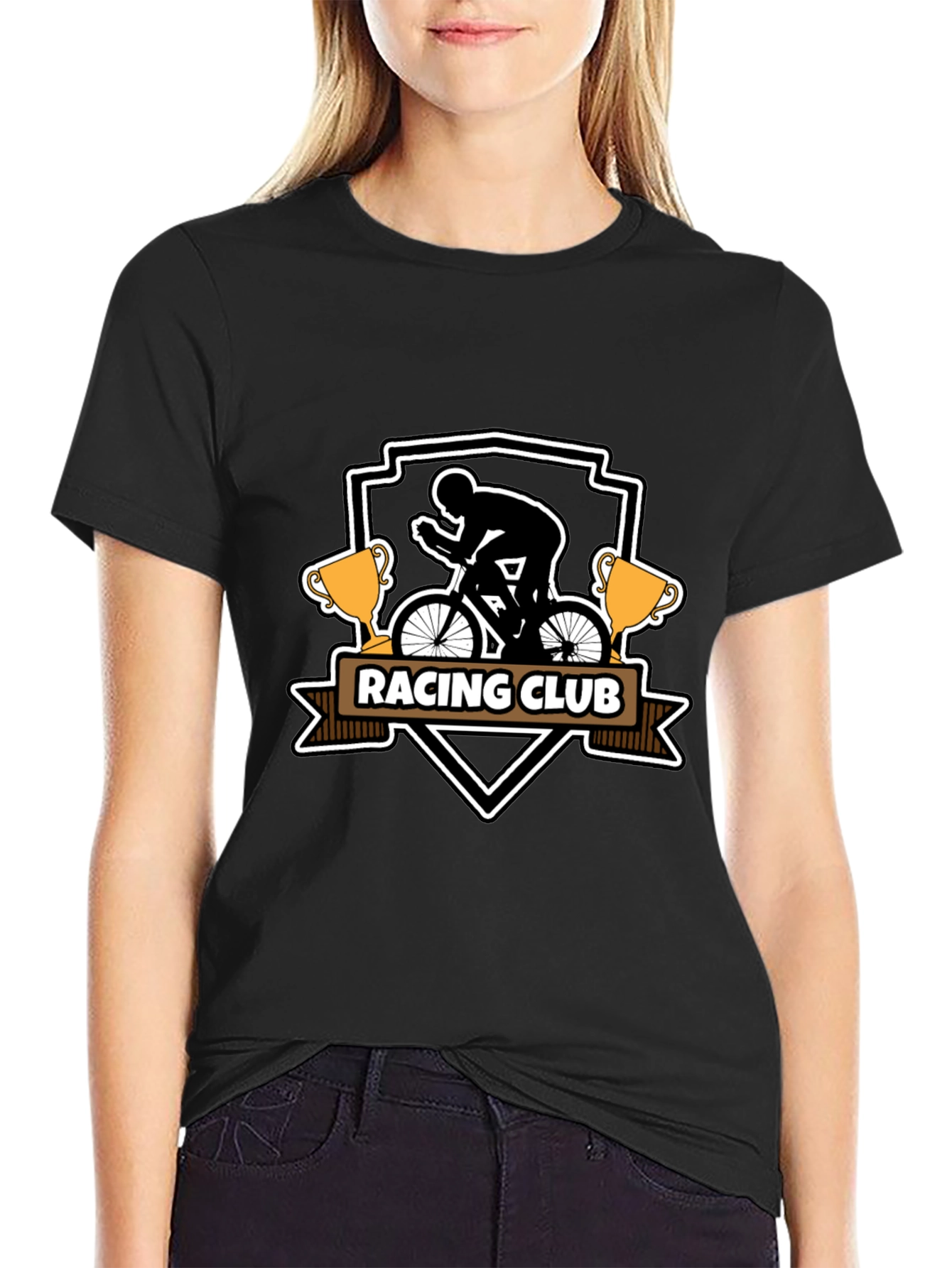 Mens Black Racing Club Graphic Tee