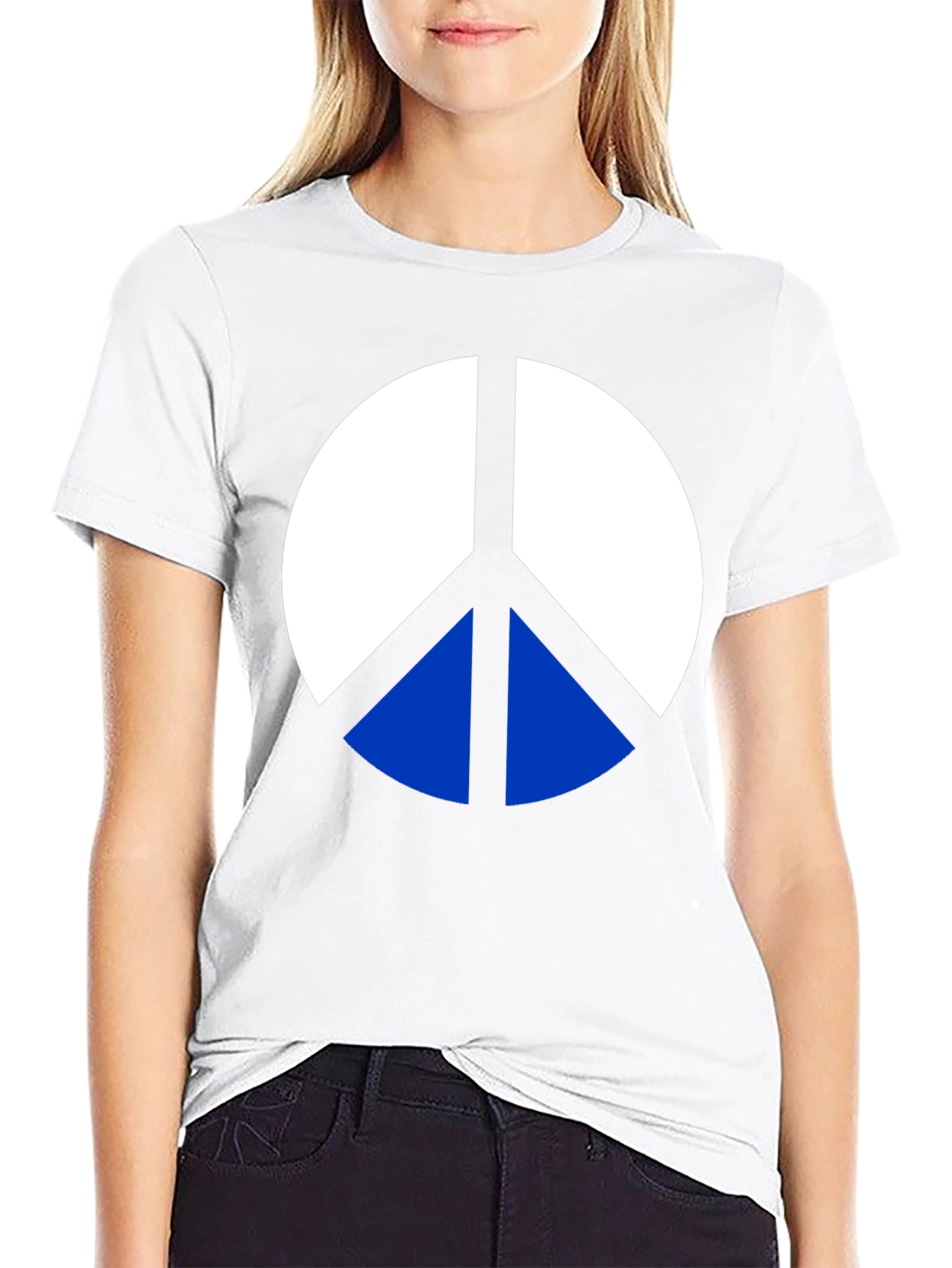 Peace Symbol Graphic Tee - Mens Black Cotton T-Shirt