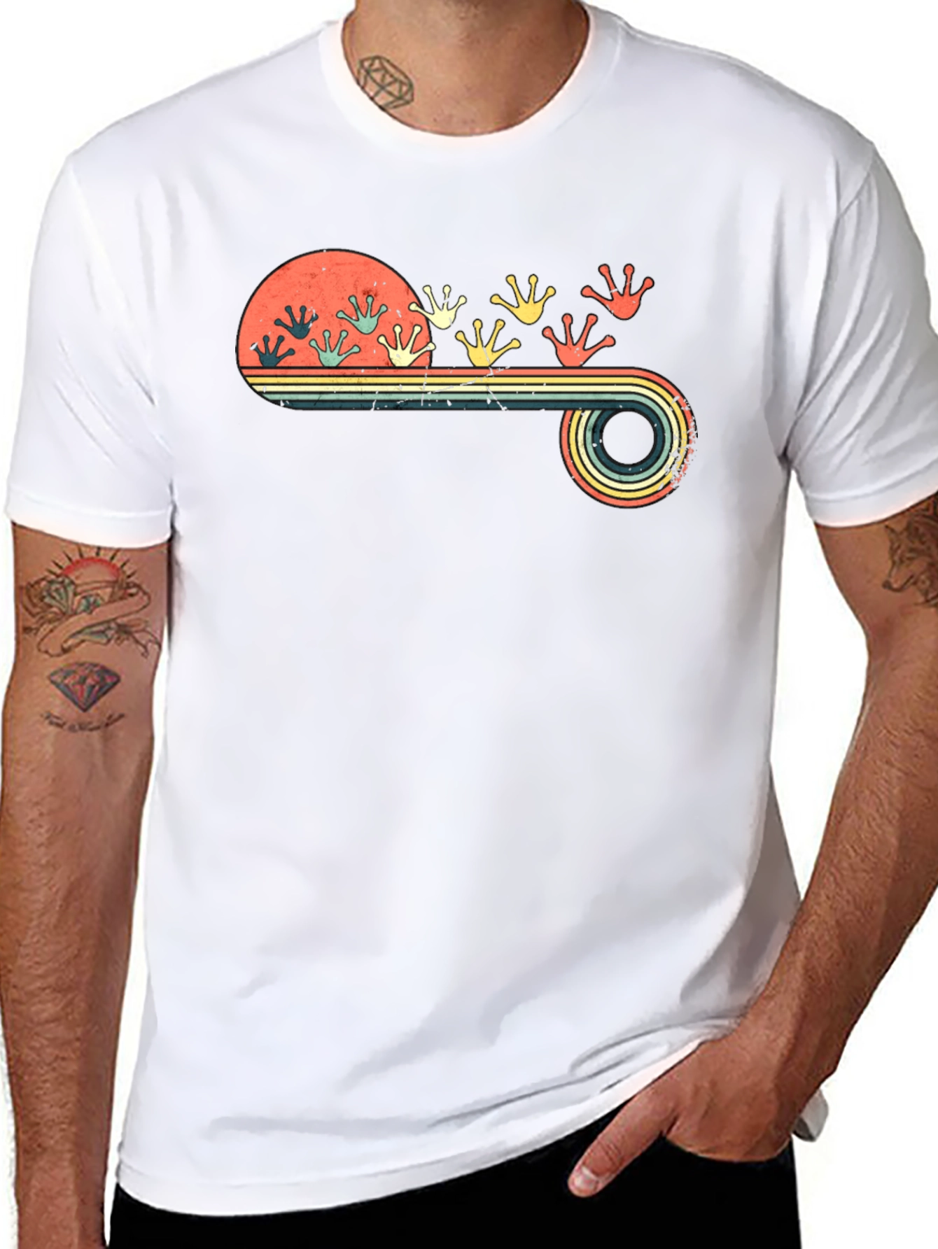 Retro Frog Footprint Graphic Tee