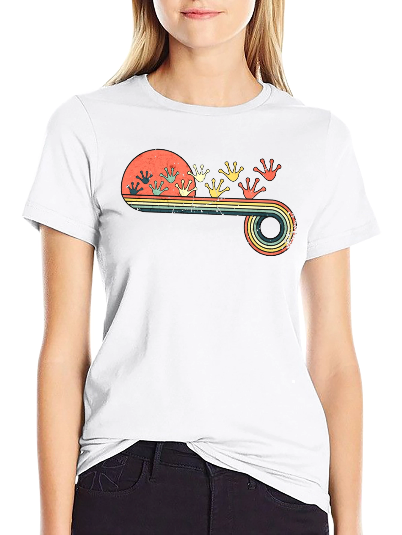 Retro Frog Footprint Graphic Tee
