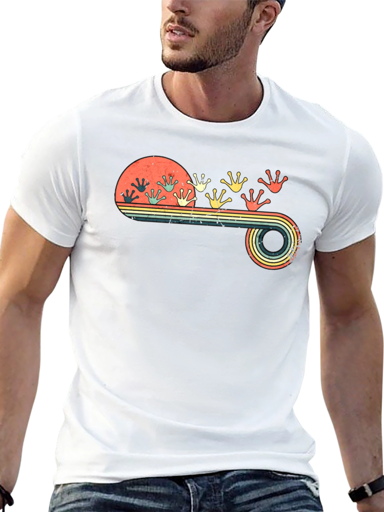Retro Frog Footprint Graphic Tee