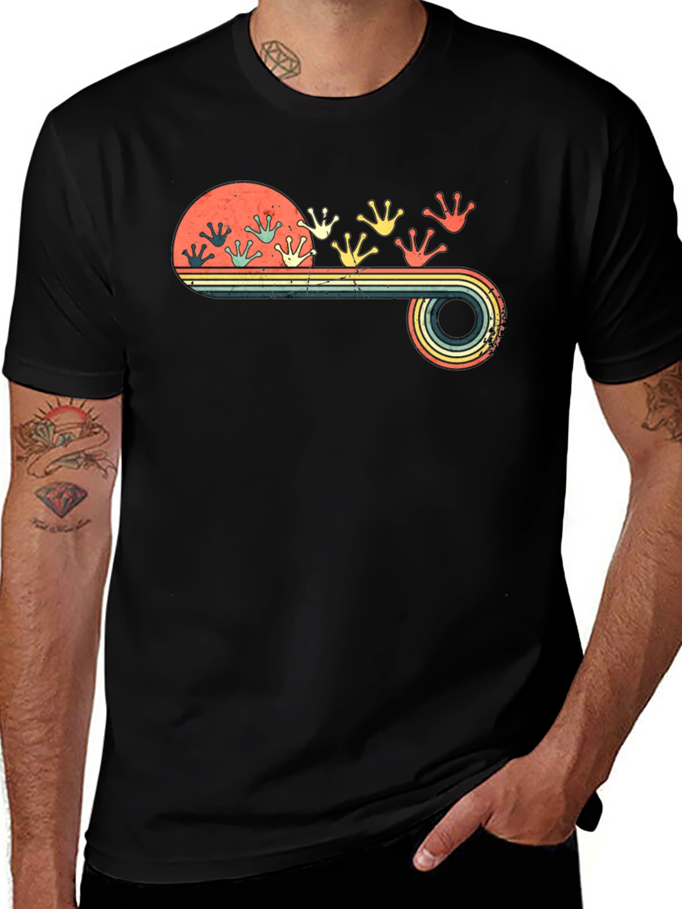 Retro Frog Footprint Graphic Tee