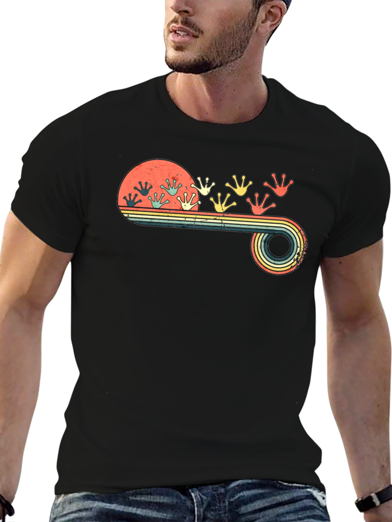 Retro Frog Footprint Graphic Tee