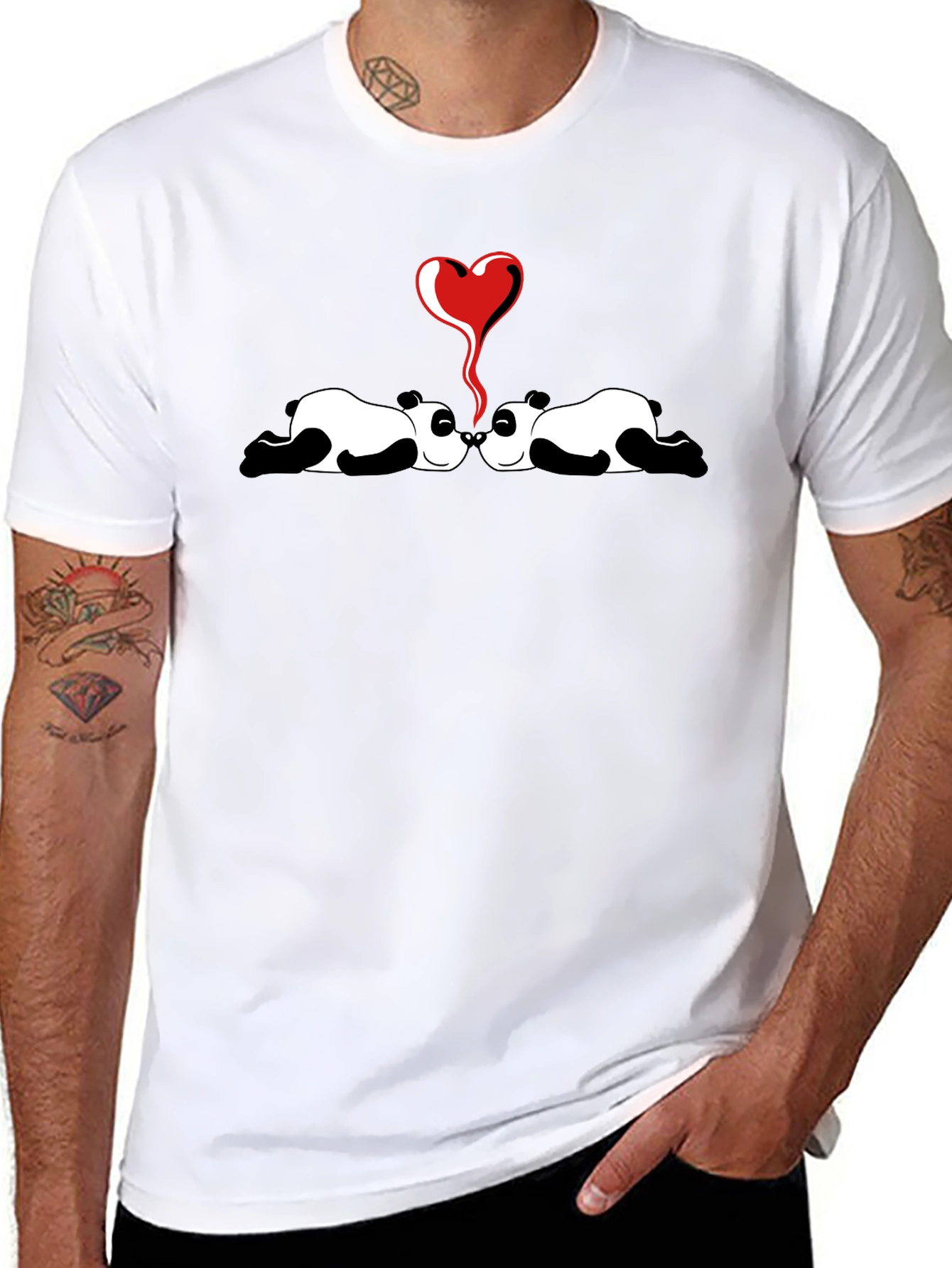 Panda Love Graphic Tee - Cute and Comfortable