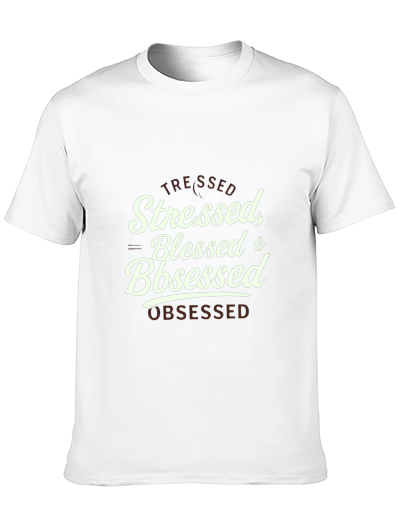 Stressed Blessed Obsessed Black Graphic Tee