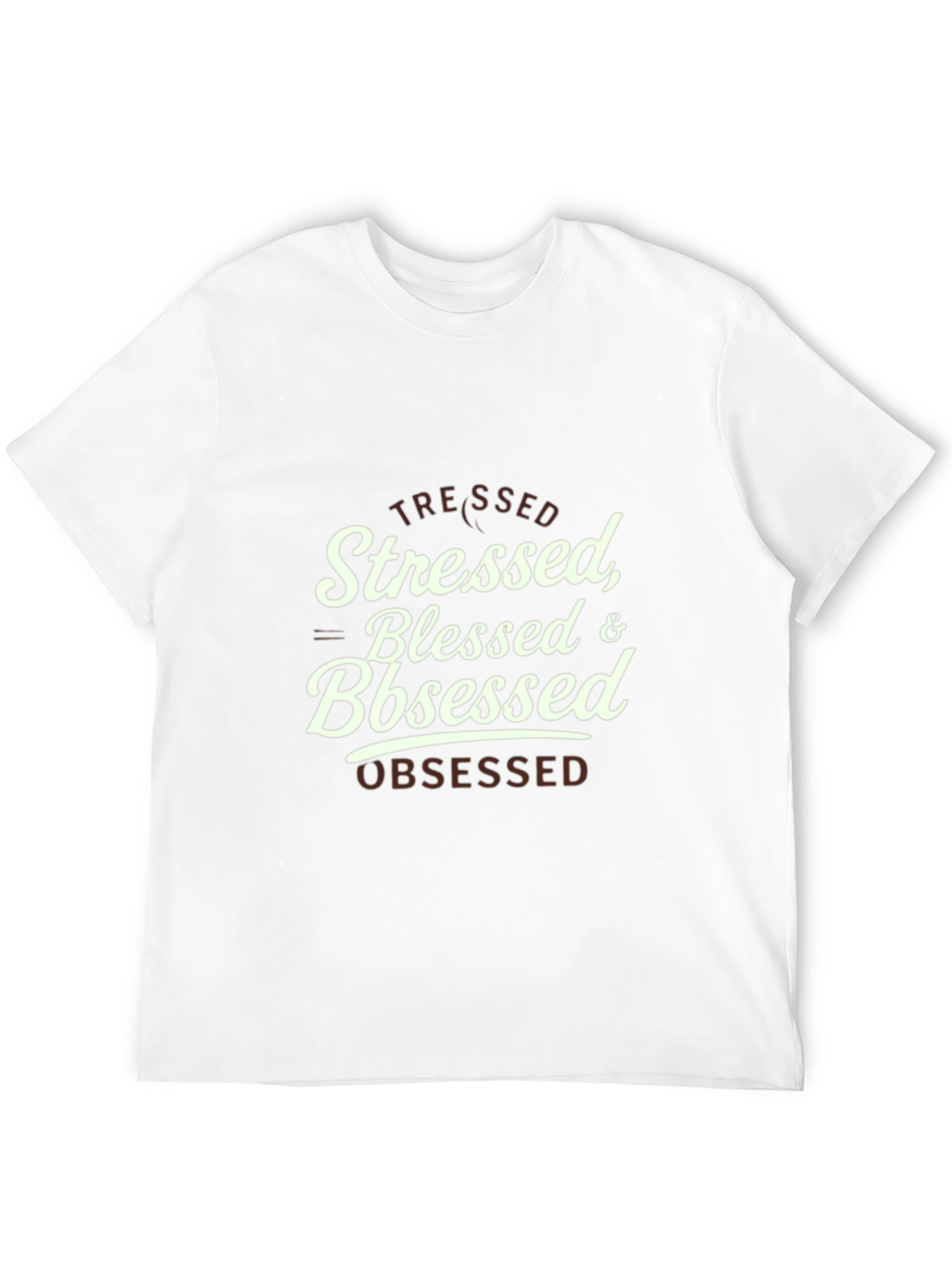 Stressed Blessed Obsessed Black Graphic Tee