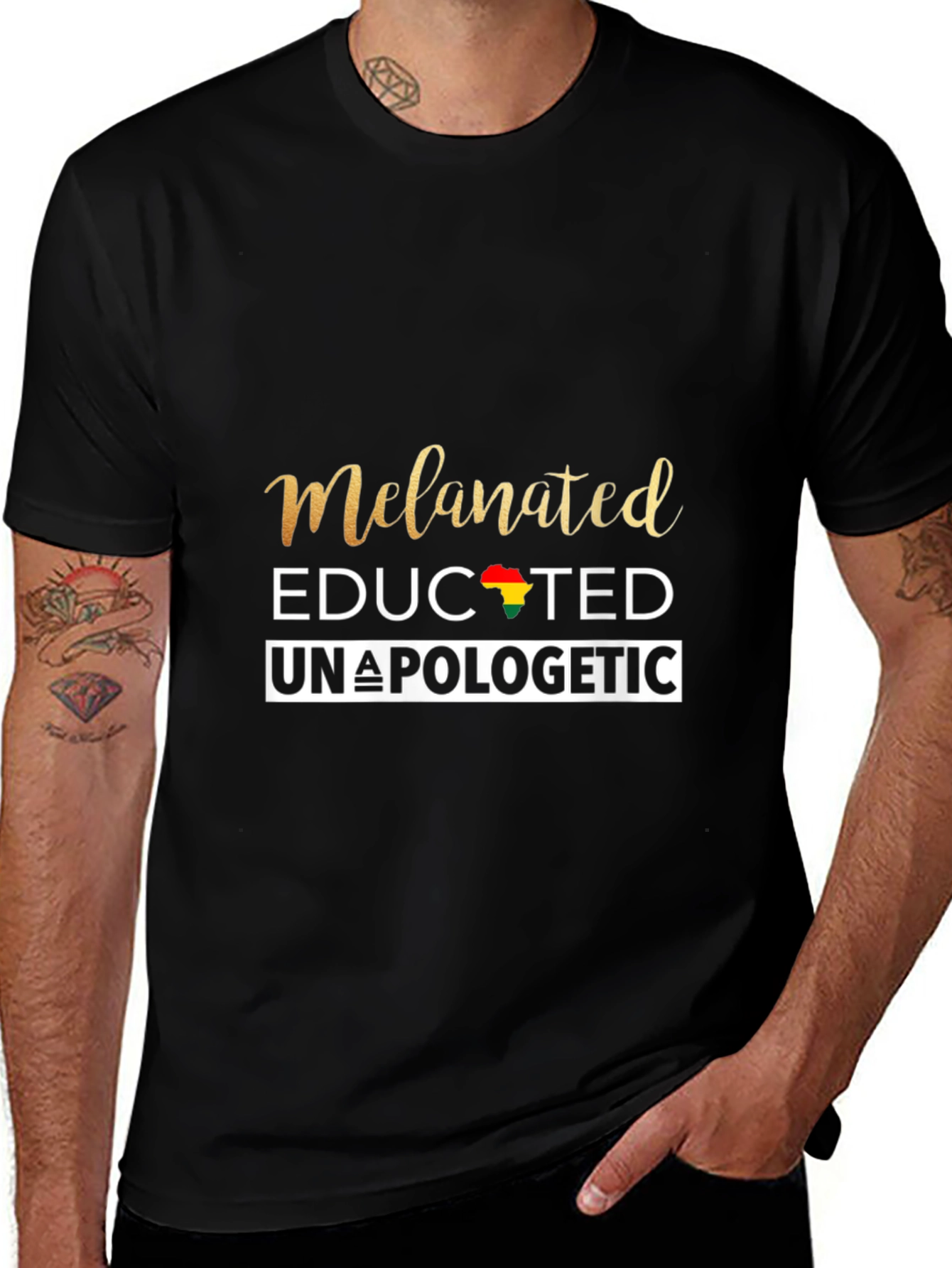 Melanated Educated Unapologetic Graphic T-Shirt