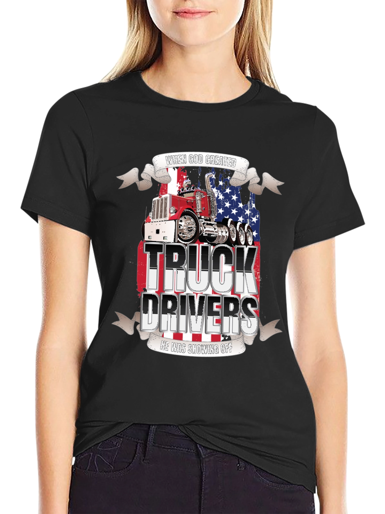 Truck Driver T-Shirt: Patriotic Graphic Tee