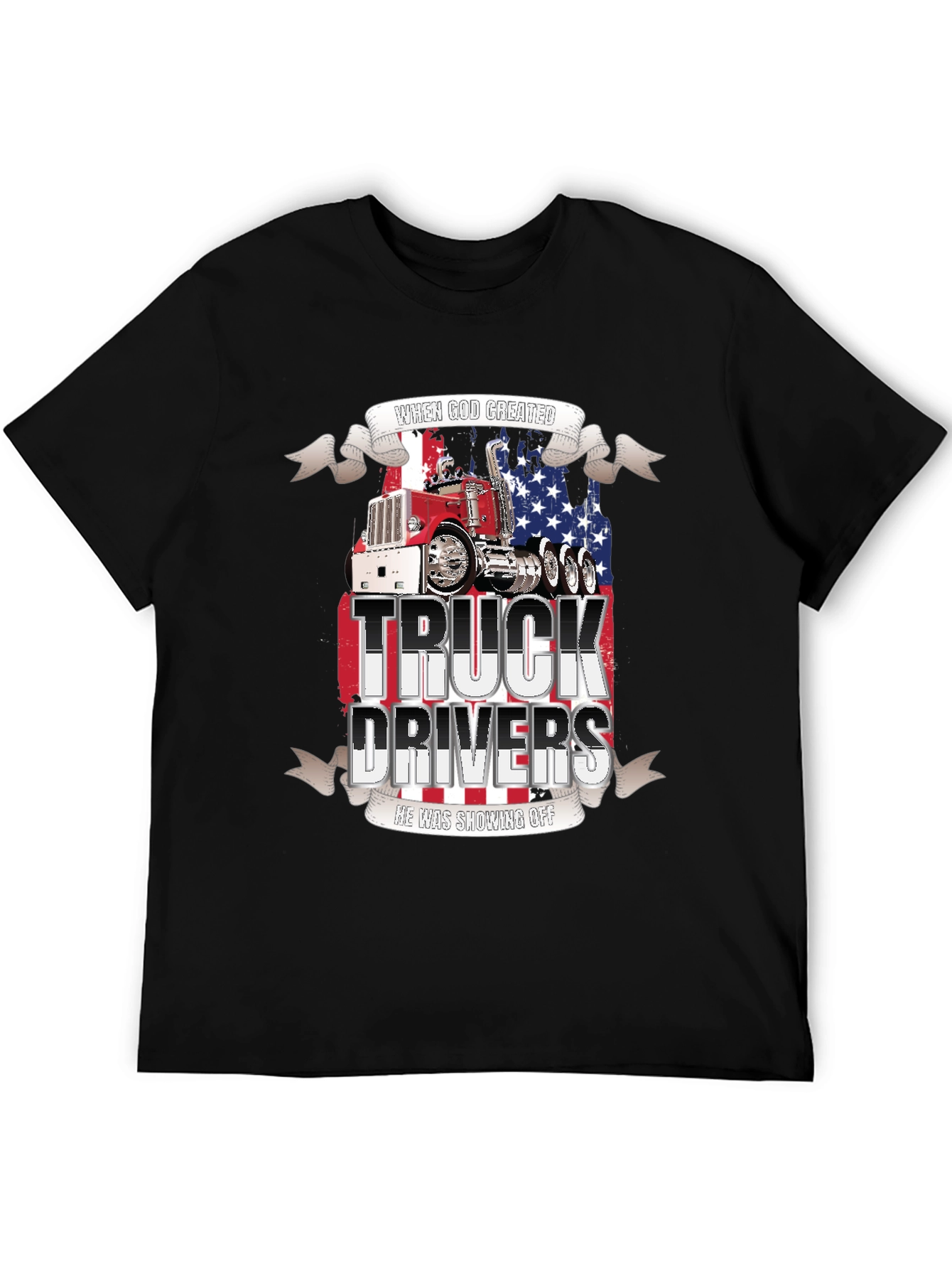 Truck Driver T-Shirt: Patriotic Graphic Tee