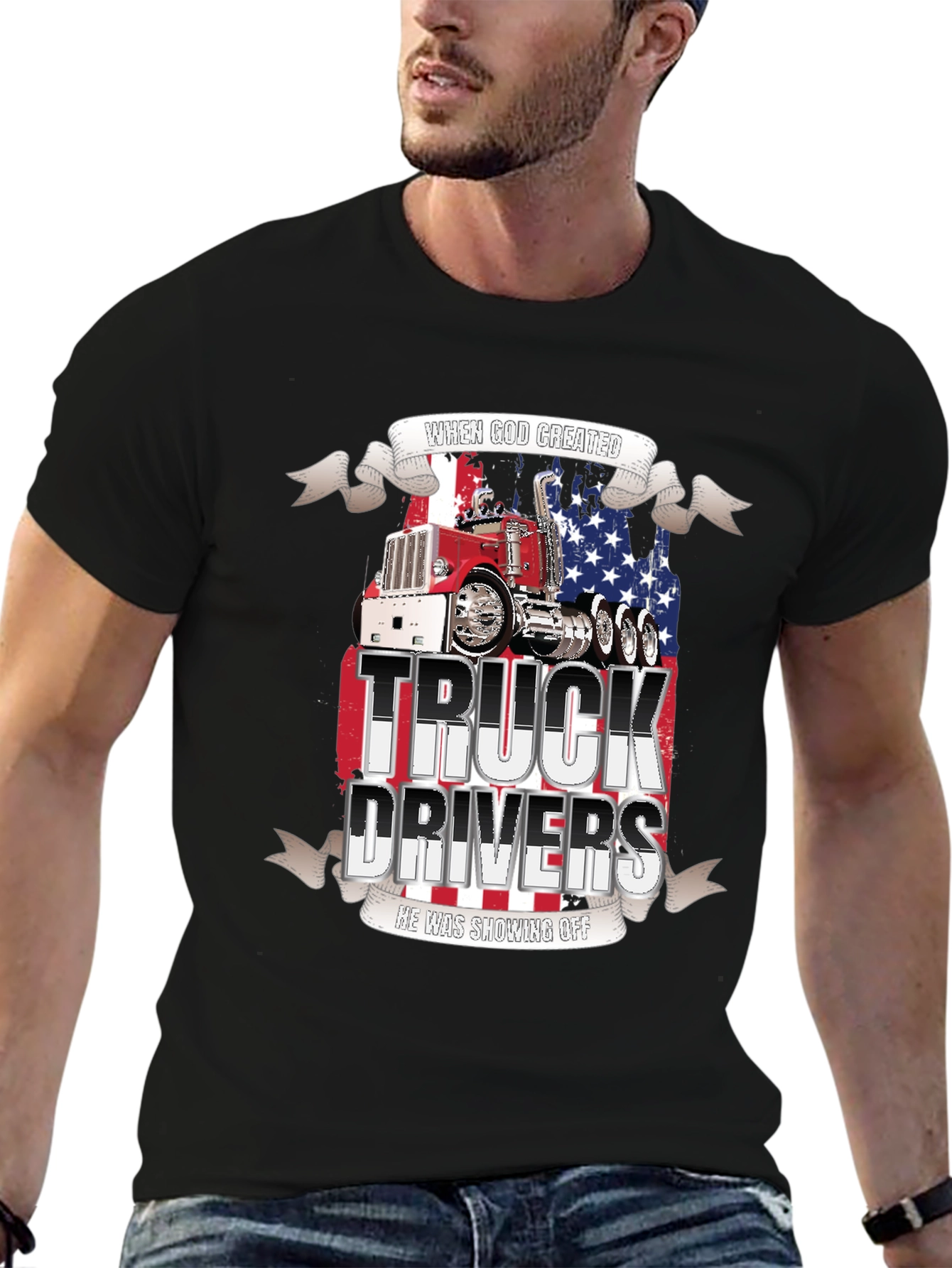 Truck Driver T-Shirt: Patriotic Graphic Tee
