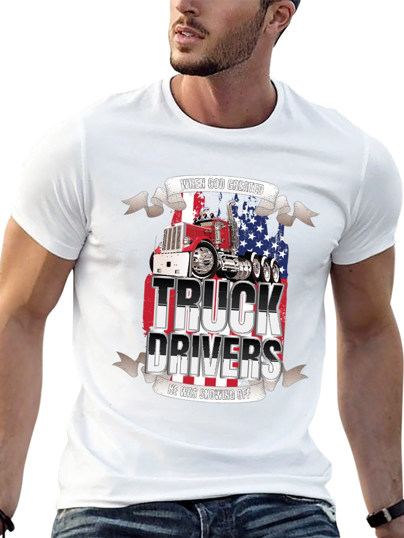 Truck Driver T-Shirt: Patriotic Graphic Tee