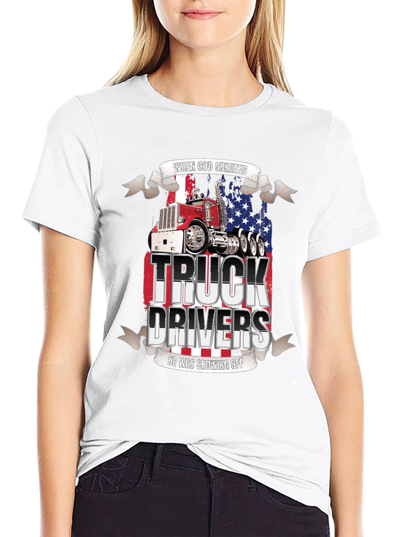 Truck Driver T-Shirt: Patriotic Graphic Tee