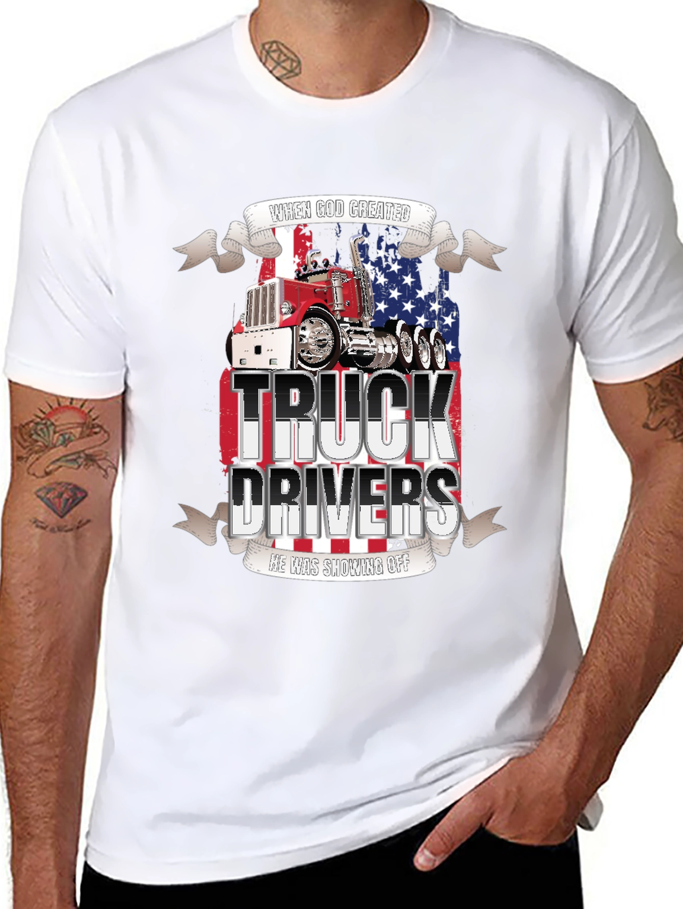 Truck Driver T-Shirt: Patriotic Graphic Tee
