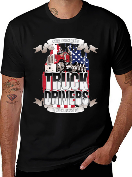 Truck Driver T-Shirt: Patriotic Graphic Tee
