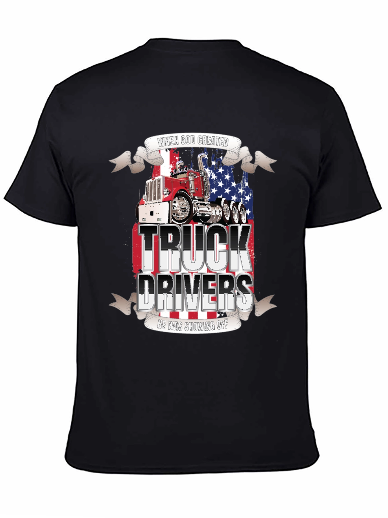 Truck Driver T-Shirt: Patriotic Graphic Tee