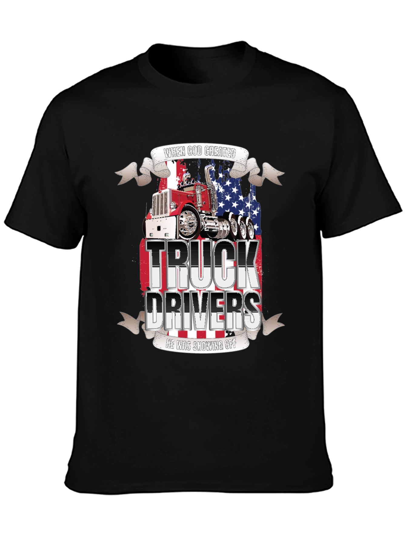 Truck Driver T-Shirt: Patriotic Graphic Tee