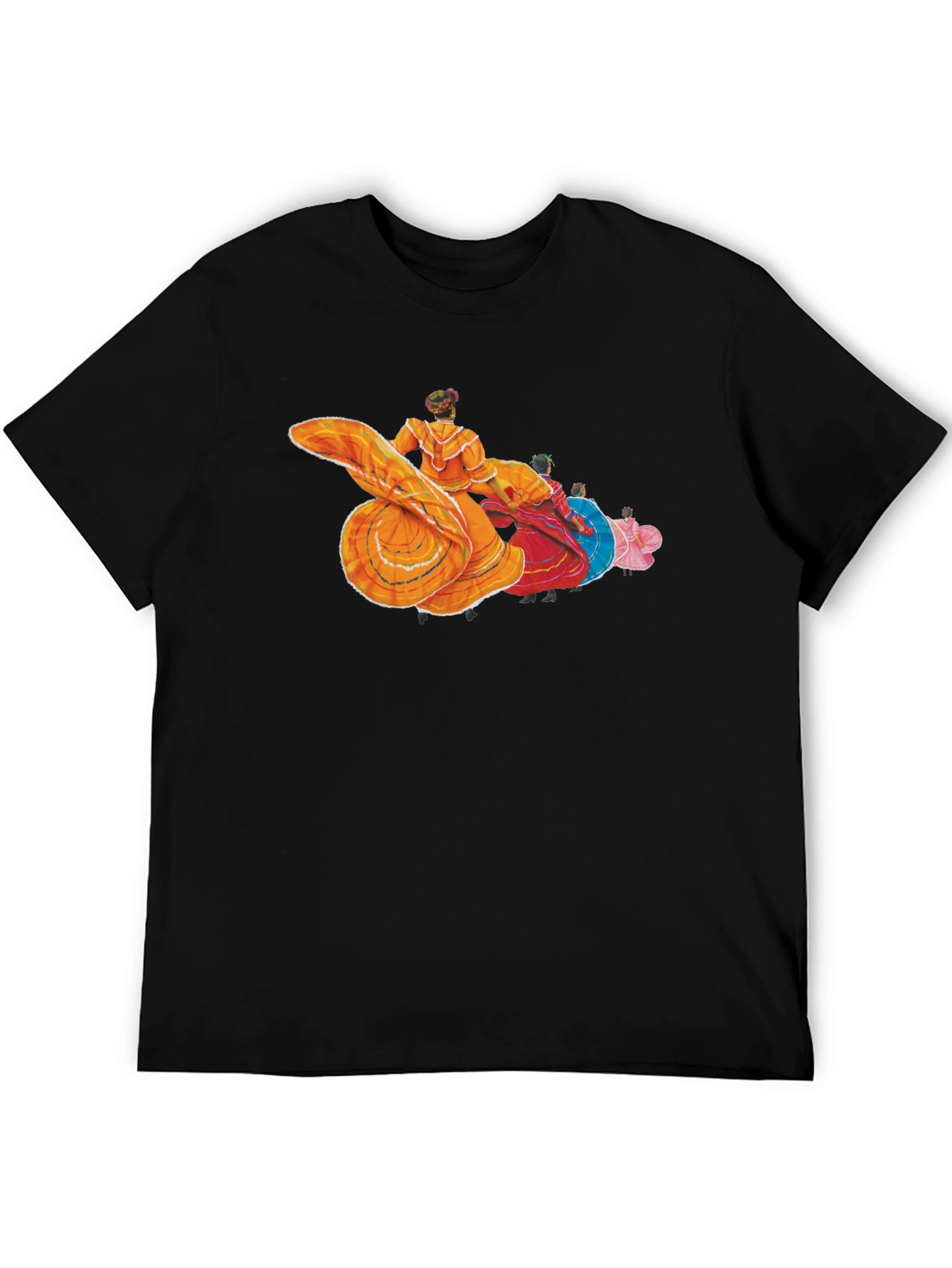 Dancing Ladies Graphic Tee - Black Cotton T-Shirt