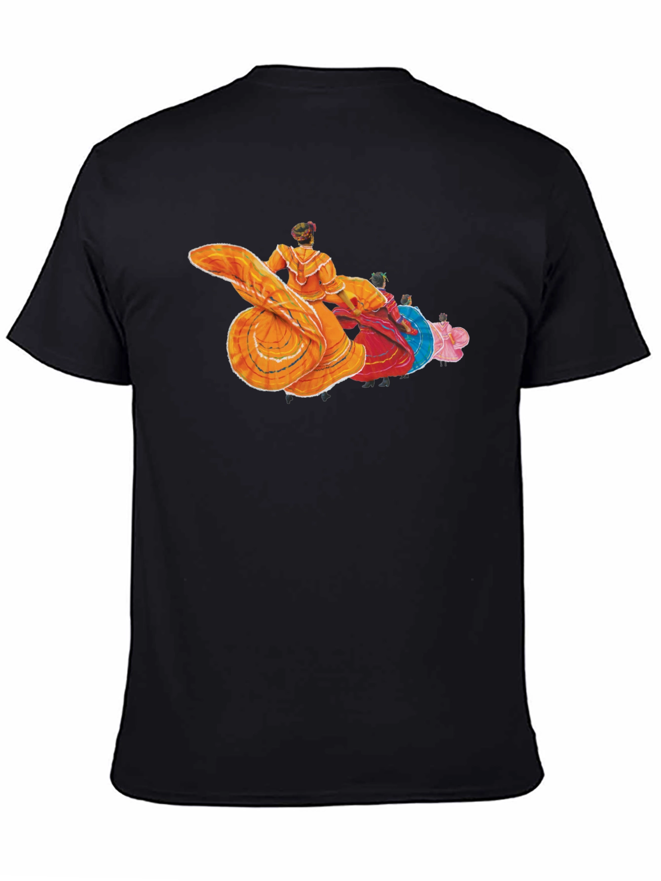 Dancing Ladies Graphic Tee - Black Cotton T-Shirt