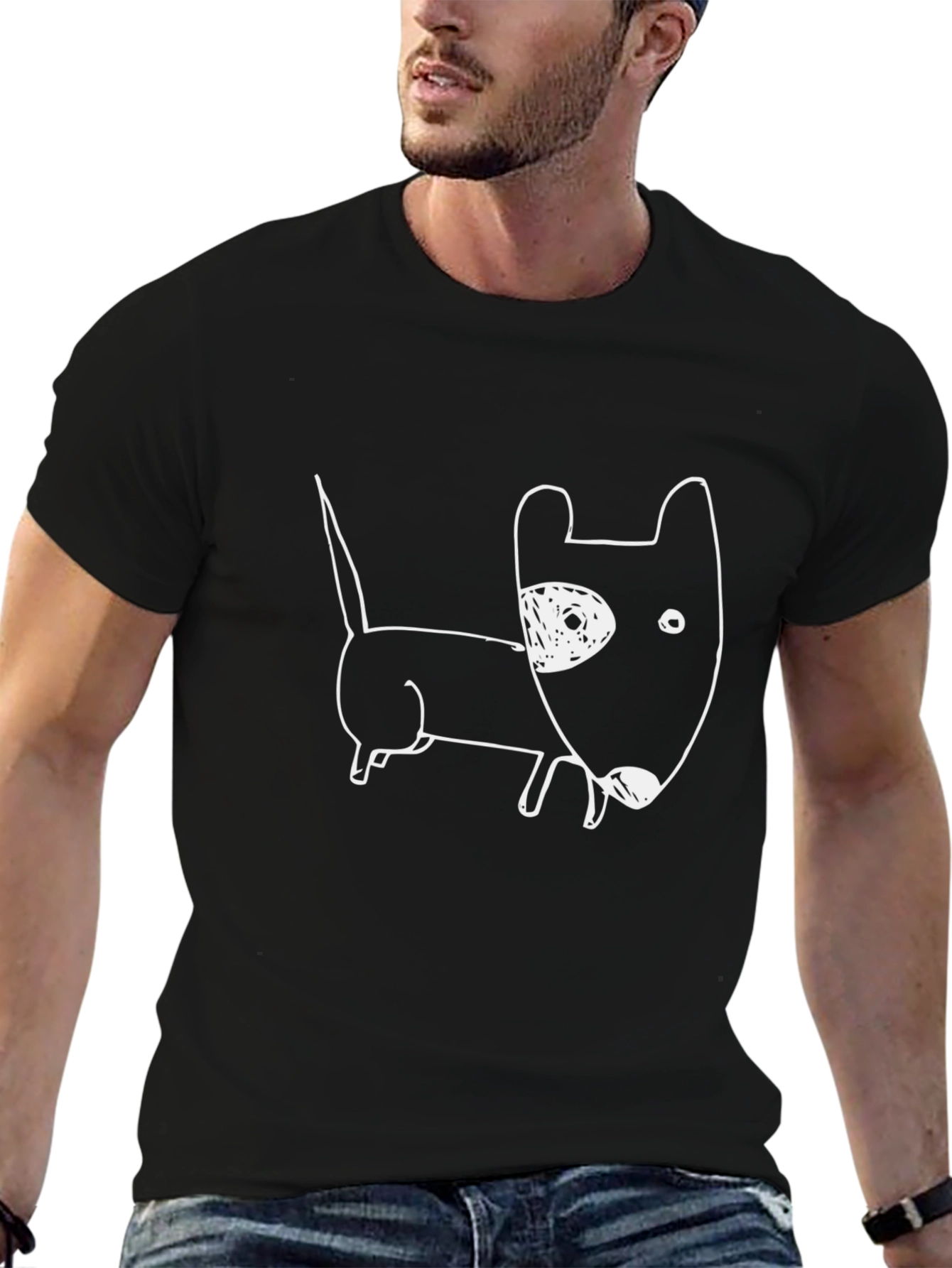 Funky Dog Graphic Tee - Cool Black T-Shirt