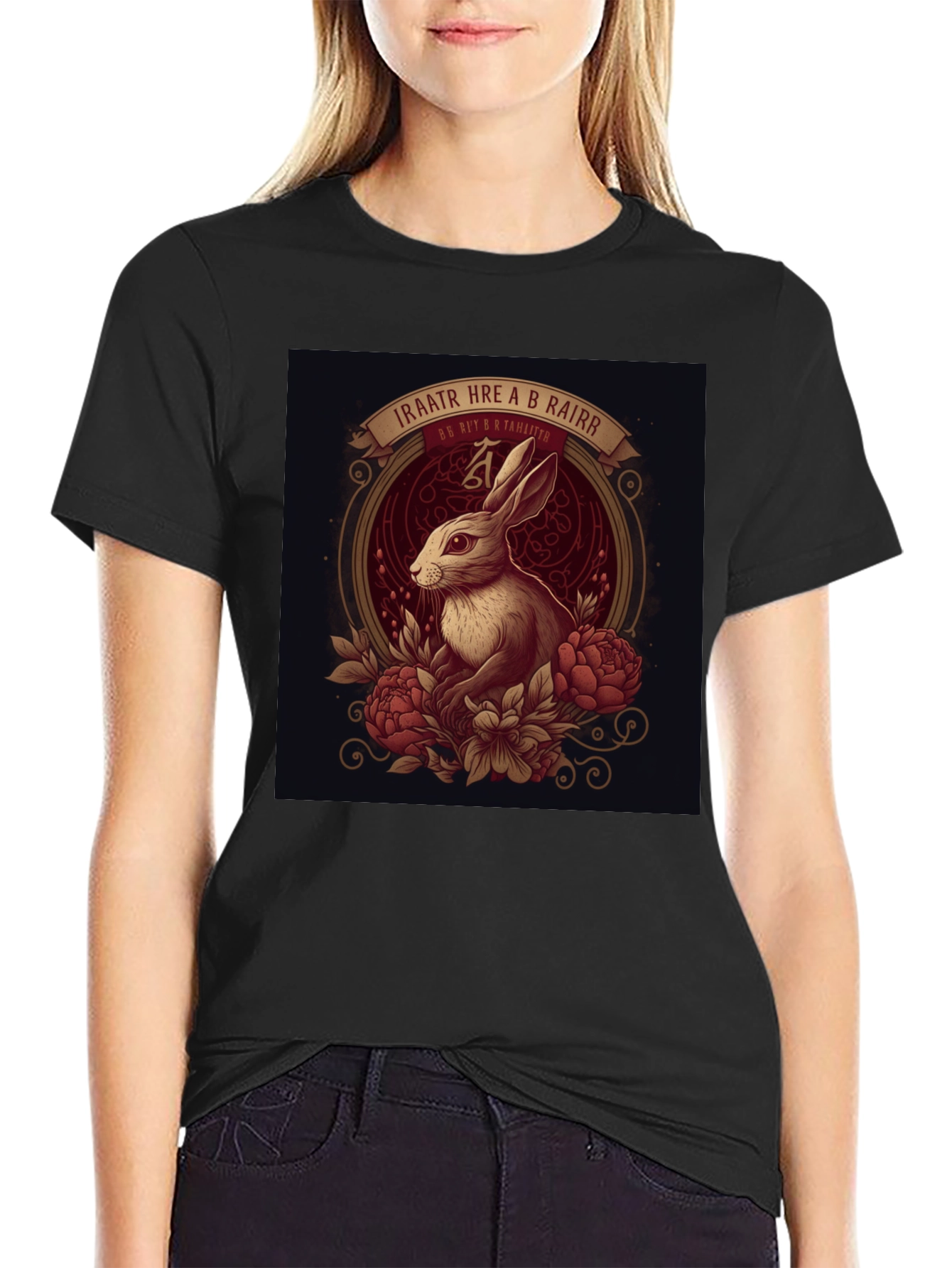 Rabbit Floral Graphic Tee