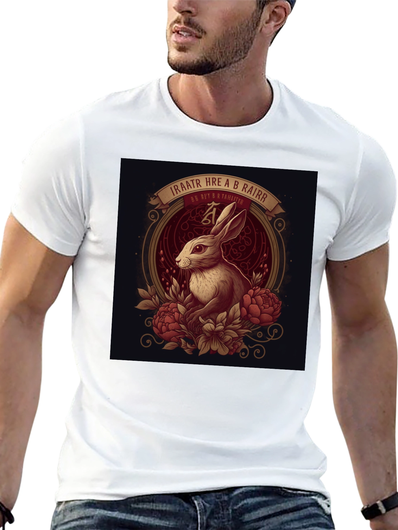 Rabbit Floral Graphic Tee