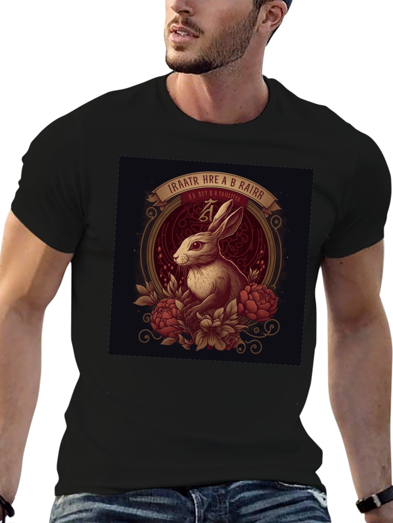 Rabbit Floral Graphic Tee