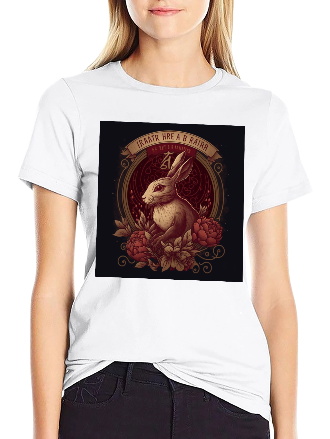 Rabbit Floral Graphic Tee