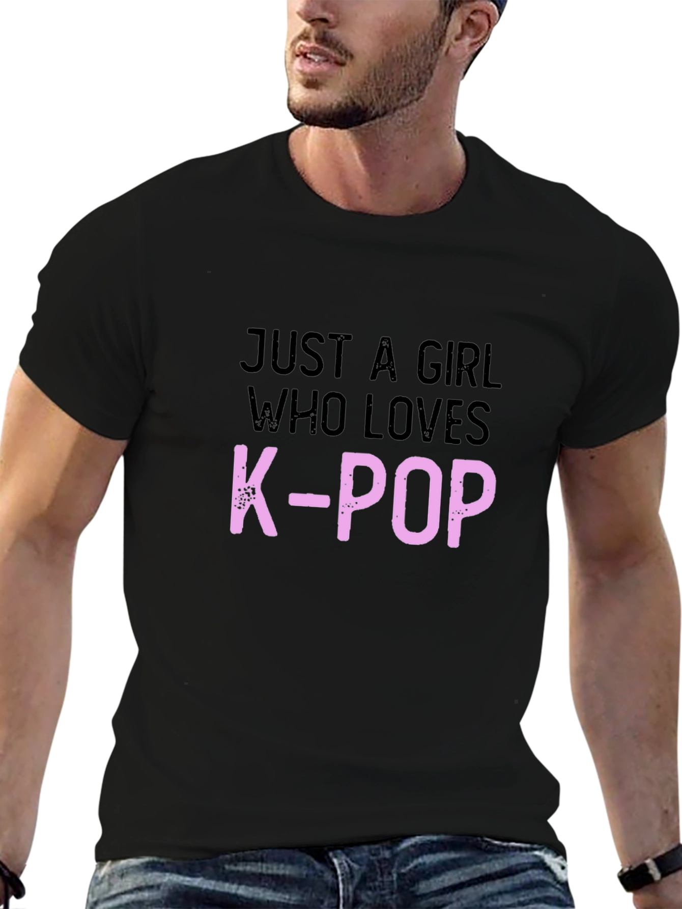 Just A Girl Who Loves K-Pop Black T-Shirt