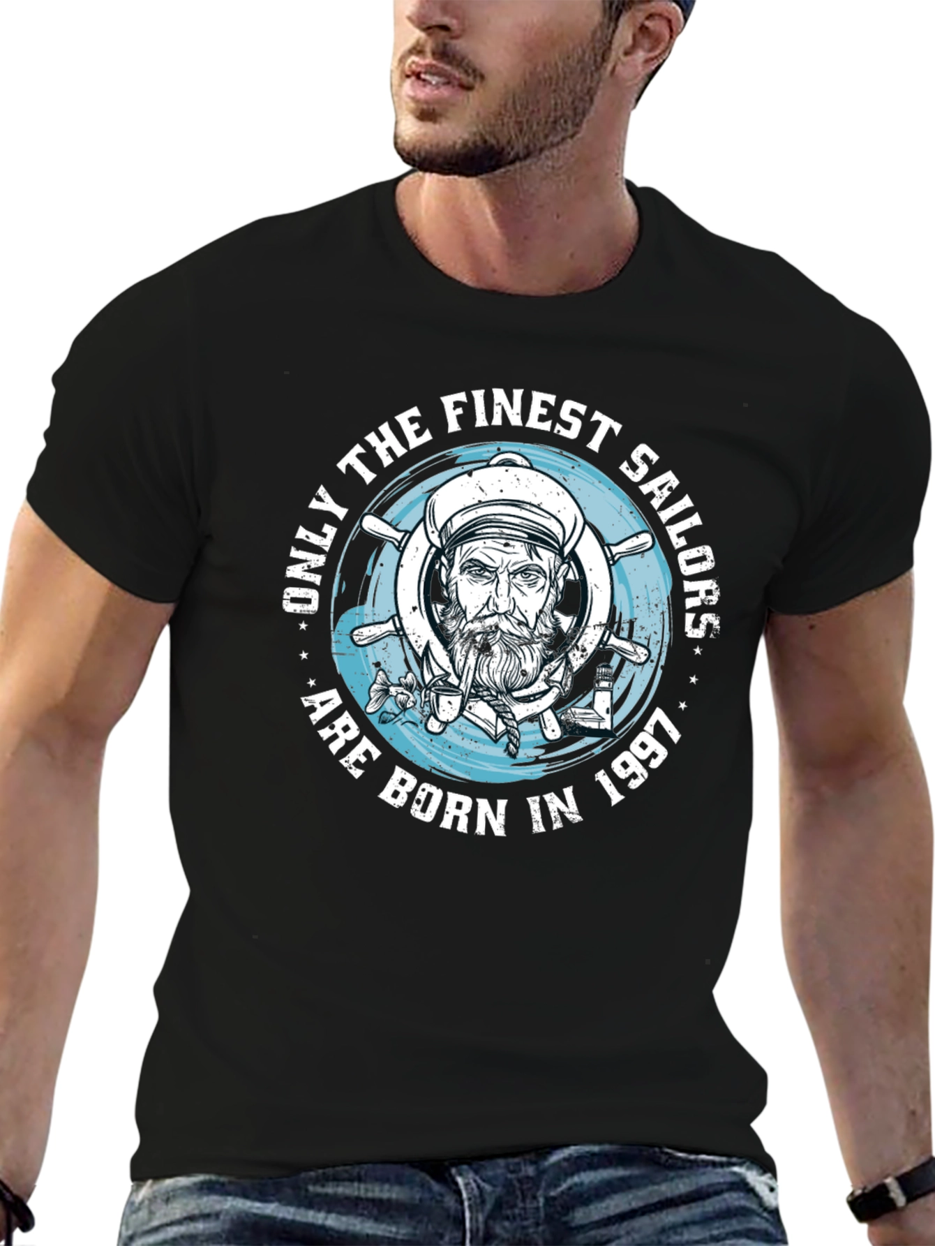 Finest Sailor Born 1997 Black Graphic Tee