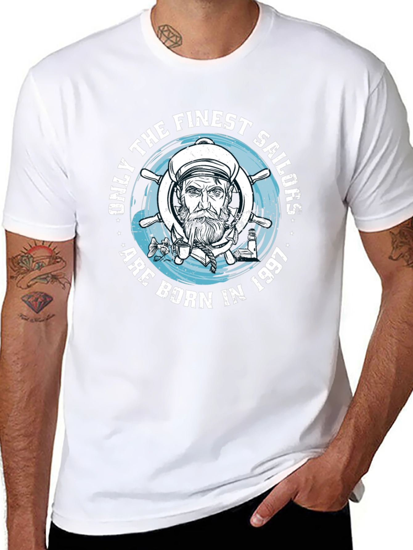 Finest Sailor Born 1997 Black Graphic Tee
