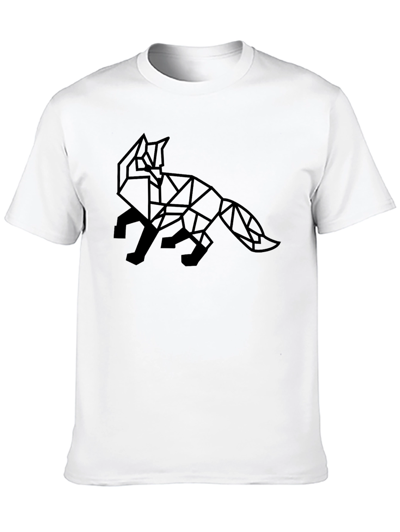 Geometric Fox Graphic Tee - Mens Black T-Shirt